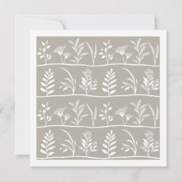 Botanic Serenade Soft Taupe Minimalist Silhouettes Mitteilungskarte