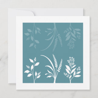 Botanic Serenade Spring Meadow Blue Floral Minimal Mitteilungskarte