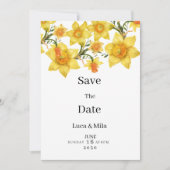 Botanic Spring Golden Daffodil Flora Save the Date Einladung (Vorderseite)
