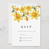 Botanic Spring Golden Daffodil Flowers RSVP Einladung (Vorderseite)