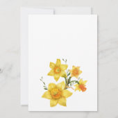 Botanic Spring Golden Daffodil Flowers Wedding  Einladung (Rückseite)