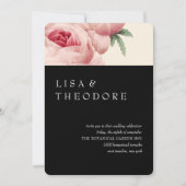 Botanica | Black Vintage Wedding Einladung (Vorderseite)