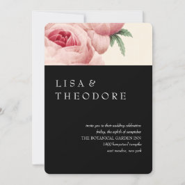 Botanica | Black Vintage Wedding Einladung