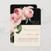 Botanica | Black Vintage Wedge UAWG Option Einladung (Vorne/Hinten)