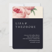 Botanica | Blue Vintage Wedding Einladung (Vorderseite)