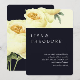 Botanica | Blue Yellow Vintage Wedding Einladung