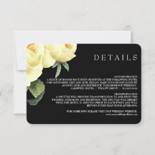 Botanica   Details zur Hochzeit in Gelbschwarz Einladung
