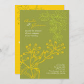 Botanica (Farn-Grün) Hochzeit Einladung (Vorne/Hinten)