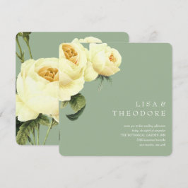 Botanica | Gelbe Vintage Rose Hochzeit Einladung