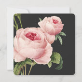 Botanica | Graue Vintage Rosa Hochzeit Einladung (Rückseite)