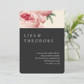 Botanica | Grey Vintage Wedding Einladung (Stehend Vorderseite)