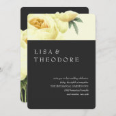 Botanica | Grey Yellow Vintage Wedding Einladung (Vorne/Hinten)