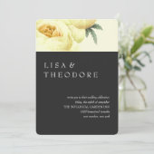 Botanica | Grey Yellow Vintage Wedding Einladung (Stehend Vorderseite)
