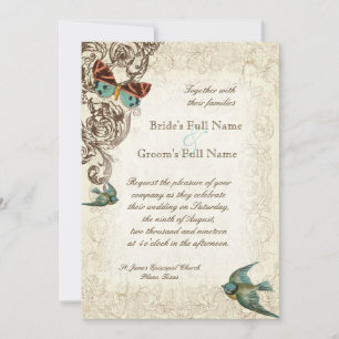 Botanica Hochzeitseinladung - Creme Beige Einladung