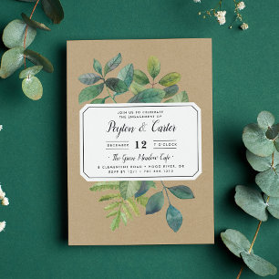 Botanica Kraft Verlobungsfeier-Einladung Einladung