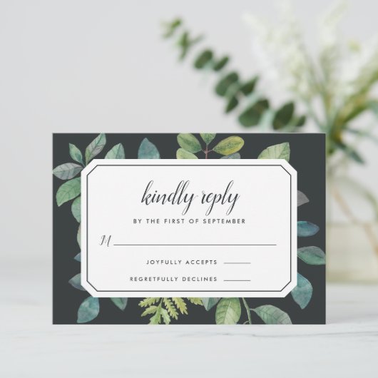 Botanica Night RSVP Card (Stehend Vorderseite)