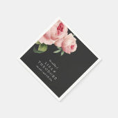Botanica | PInk Grey Vintage Wedding personalisier Serviette (Ecke)