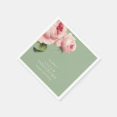 Botanica | PInk sage Vintage Wedding personalisier Serviette (Ecke)