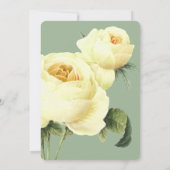 Botanica | Sage Yellow Vintage Wedding Einladung (Rückseite)