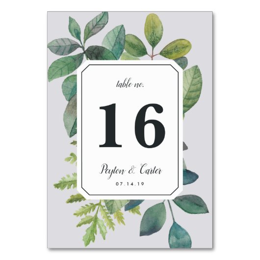 Botanica Tischnummer Card (Rückseite)