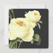 Botanica | Vintage Hochzeit von graugelber Rose Einladung (Rückseite)