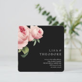 Botanica | Vintage Rosa-Hochzeit Einladung (Stehend Vorderseite)