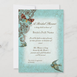 Botanica Wedding Brautparty Einladung - Aqua Blue