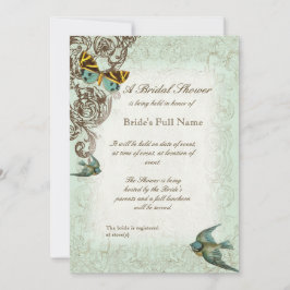 Botanica Wedding Brautparty Einladung - Blue Green