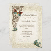 Botanica Wedding Brautparty Einladung - Cream Tan (Vorne/Hinten)