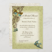 Botanica Wedding Brautparty Einladung - Grün (Vorne/Hinten)