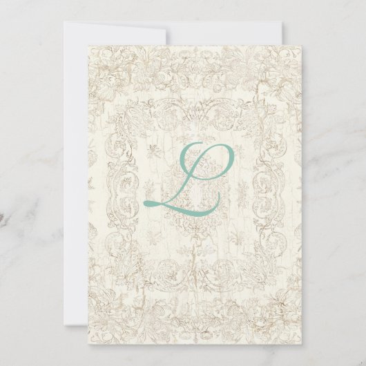 Botanica Wedding Einladung - Blue Green (Rückseite)