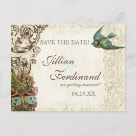 Botanica Wedding Ensemble - Cream Tan Ankündigungspostkarte