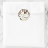 Botanica Wedding Ensemble - Cream Tan Runder Aufkleber (Tasche)