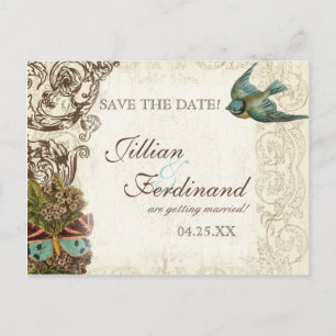 Botanica Wedding Ensemble - Creme Beige Ankündigungspostkarte