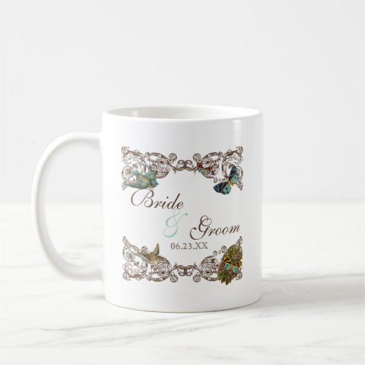 Botanica Wedding Ensemble, Personalisierte Kaffee- Kaffeetasse (Links)