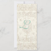 Botanica Wedding Invitation - Aqua Blue Einladung (Rückseite)