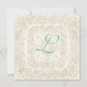 Botanica Wedding Invitation - Aqua Blue Einladung (Rückseite)