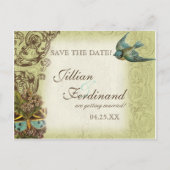 Botanica Wedding Postcard Save the Date - Green Ankündigungspostkarte (Vorderseite)