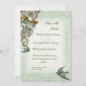 Botanica Wedding Save the Date Invite - Blue Green Einladung (Vorderseite)