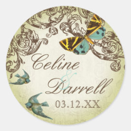 Botanica Wedding Sticker oder Siegel - Grün