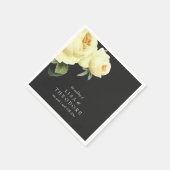 Botanica Yellow Grey Vintage Wedding personalisier Serviette (Ecke)