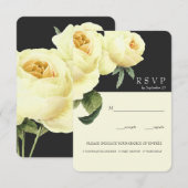 Botanica | Yellow Grey Wedding RSVP Option Einladung (Vorne/Hinten)