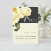 Botanica | Yellow Grey Wedding RSVP Option Einladung (Stehend Vorderseite)