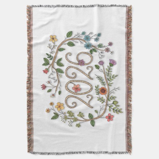 Botanical 2026 Typography with Flowering Vines Decke (Vorderseite Vertikal)