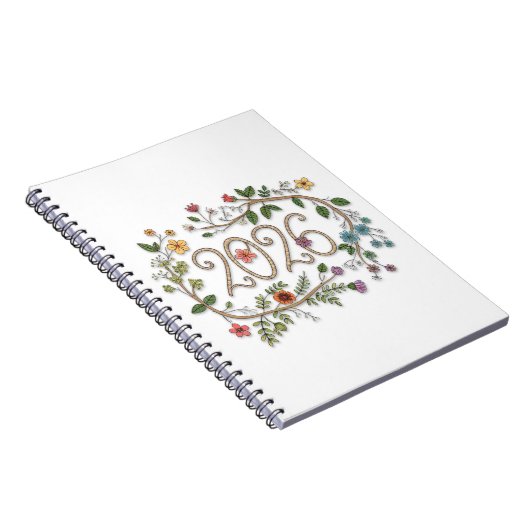 Botanical 2026 Typography with Flowering Vines Notizblock (Rechte Seite)