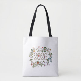 Botanical 2026 Typography with Flowering Vines  Tasche