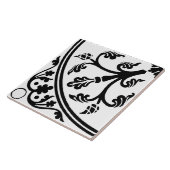 Botanical Abstract Large Print Black and White Fliese (Seite)