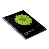 Botanical Acid Green: The 'Envy' Zinnia Pop Art Notizblock (Rechte Seite)