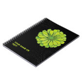 Botanical Acid Green: The 'Envy' Zinnia Pop Art Notizblock (Linke Seite)
