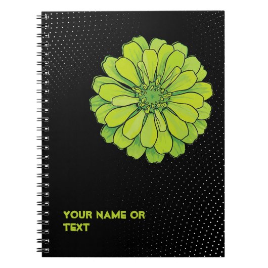 Botanical Acid Green: The 'Envy' Zinnia Pop Art Notizblock (Vorderseite)